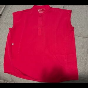 Figs Bold Red Sleeveless Top